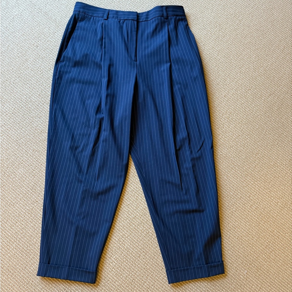 DKNY Women's Navy Pin-Striped Trousers